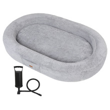 Grey Brady Inflatable Faux Fur Dog Bed